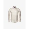 Eton Mens Light Grey Twill-weave Contemporary-fit Silk Shirt