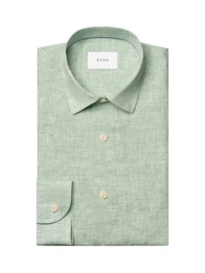 Eton Men's Linen Long-sleeve Shirt In Gray