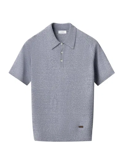 Eton Men's Linen-cotton Fine Knit Polo Shirt In Blue