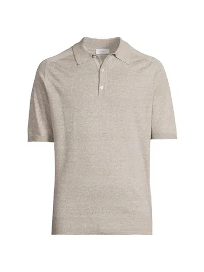 Eton Men's Linen-cotton Woven Polo Shirt In Gray