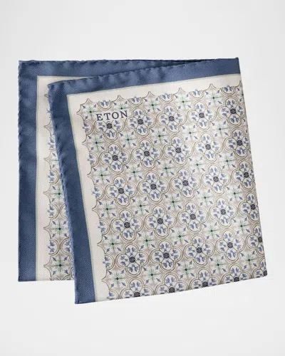 Eton Men's Medallion Silk Pocket Square
