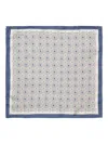 Eton Medallion Silk Pocket Square In Blue