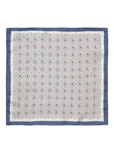 ETON MEN'S MEDALLION SILK POCKET SQUARE