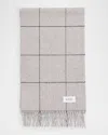 Eton Prince Of Wales Check Cashmere Scarf In Beige
