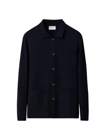 Eton Men's Merino Wool Knit Cardigan In Blue