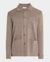 Eton Merino Wool Milano Knit Overshirt In Neutral