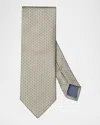Eton Men's Micro-cherry Silk Tie In Lt/pastel Green