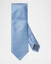 Eton Men's Micro-dot Silk Tie In Lt/pastel Blue