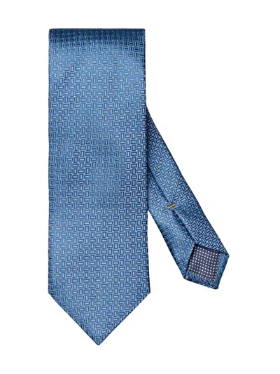 Eton Men's Micro Geometric Silk Tie In Blue