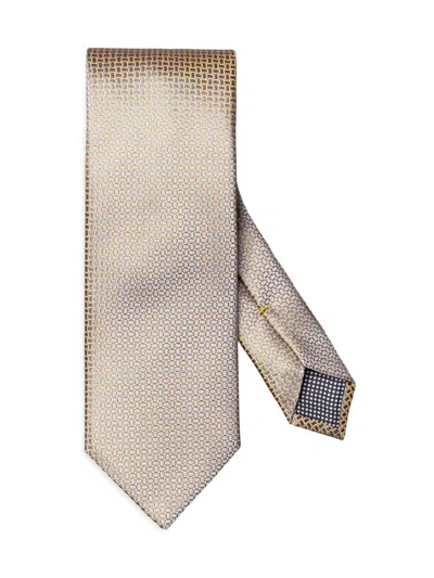 Eton Men's Micro Geometric Silk Tie In Brown