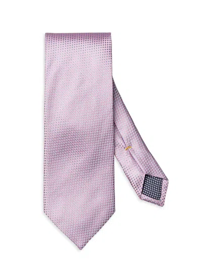 Eton Men's Micro Texture Linen Tie In Pink