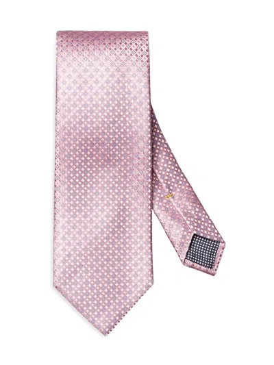 Eton Men's Micro-geometric Silk Tie In Pink