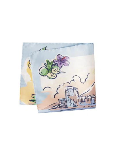 Eton Men's Painting Oxford Silk Pocket Square In Neutral