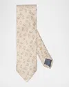 Eton Men's Paisley Silk And Linen Tie In Light Beige