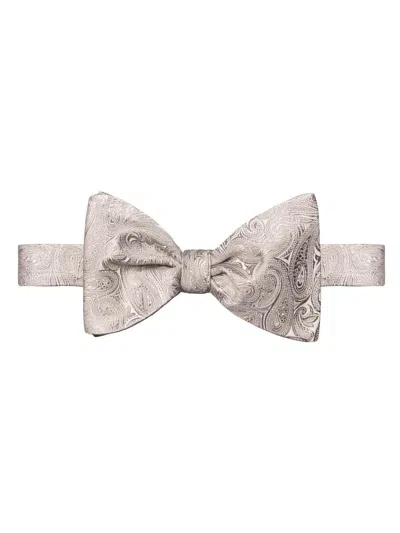 Eton Men's Paisley Silk Bow Tie In Gray