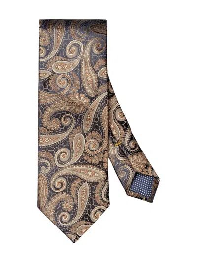 Eton Men's Paisley Silk Tie In Brown