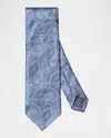 Eton Men's Paisley Silk Tie In Med Blue