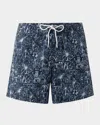 Eton Palm Tree Swim Shorts In Blue
