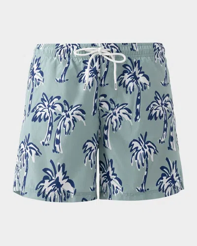 ETON MEN'S PALM TREE SLIM SWIM TRUNKS