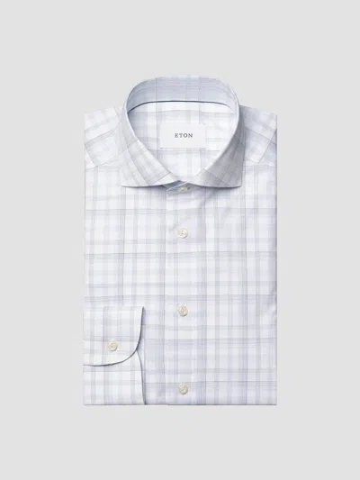 Eton Men's Plaid Cotton Poplin Contemporary-fit Shirt In Blue