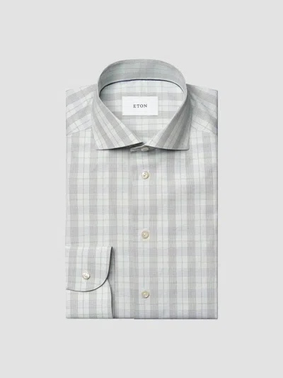 Eton Men's Plaid Cotton Poplin Contemporary-fit Shirt In Mid Green