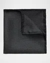 Eton Dot Silk Pocket Square In Black