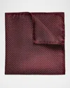 Eton Men's Polka Dot Pocket Square In Med Red
