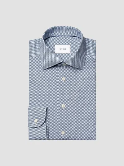 Eton Men's Printed Stretch-cotton Slim-fit Shirt In Blue