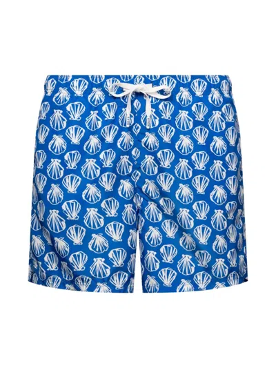 Eton Men's Seashell Drawstring Swim Shorts In Blue