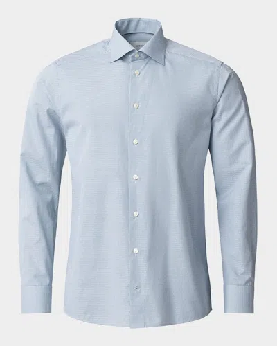 Eton Men's Signature Dobby Contemporary-fit Dress Shirt In Blue