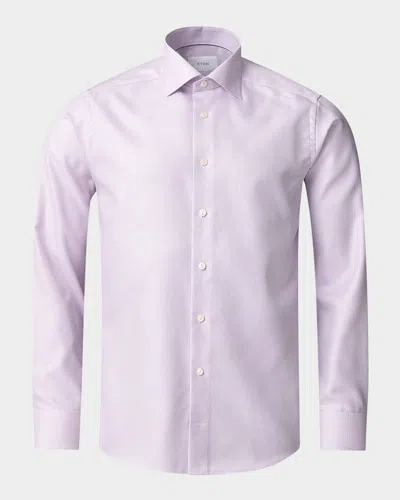 ETON MEN'S SIGNATURE HERRINGBONE DOBBY CONTEMPORARY-FIT DRESS SHIRT