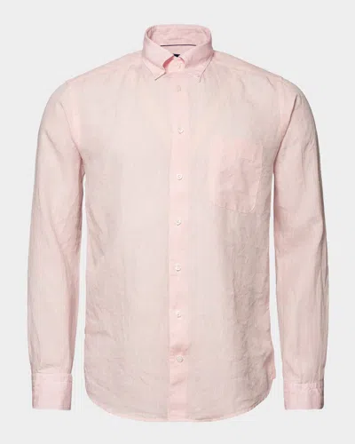 Eton Men's Signature Linen Contemporary Fit Casual Button-down Shirt In Pink