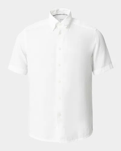 Eton Men's Signature Linen Contemporary Fit Short-sleeve Shirt In White