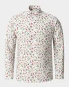 Eton Mens Sangria-pattern Long-sleeved Linen Shirt Multi In Multi