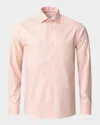 Eton Contemporary Fit Solid Orange Cotton Dobby Dress Shirt In Orange
