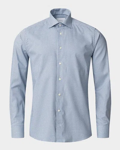 Eton Men's Signature Oxford Grid Check Contemporary-fit Dress Shirt In Blue