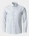 Eton Printed Long Sleeve Button Front Shirt In Blue
