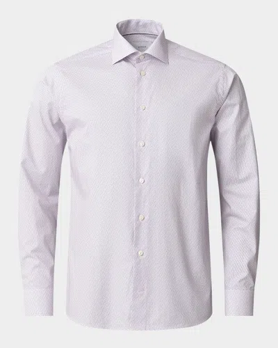 Eton Men's Signature Twill Geometric Contemporary Fit Dress Shirt In Pink