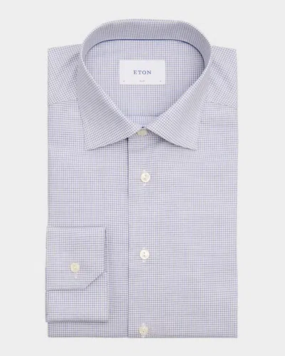 Eton Men's Signature Twill Micro-check Slim-fit Dress Shirt