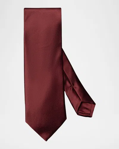 Eton Men's Silk Satin Tie In Burgundy