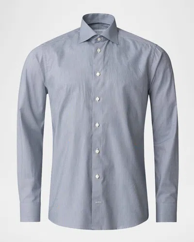 Eton Men's Slim-fit Cotton Textured Sport Shirt In Navy