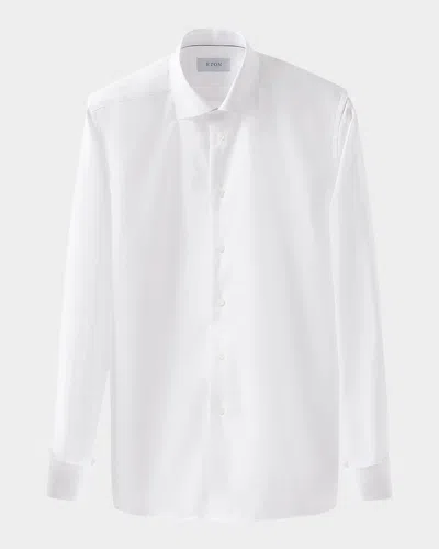 Eton Men's Slim-fit French-cuff Twill Dress Shirt In White