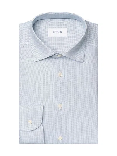 Eton Men's Slim-fit Geometric Print 4flex Stretch Shirt In Blue