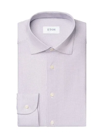 Eton Men's Slim-fit Geometric Print 4flex Stretch Shirt In Pink