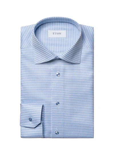 Eton Men's Slim-fit Houndstooth Dress Shirt In Blue