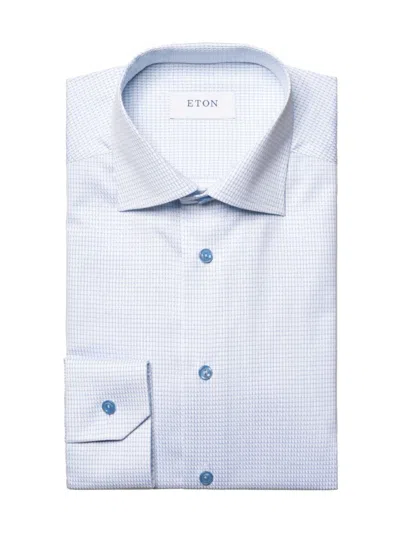Eton Men's Slim-fit Micro Check Shirt In Blue
