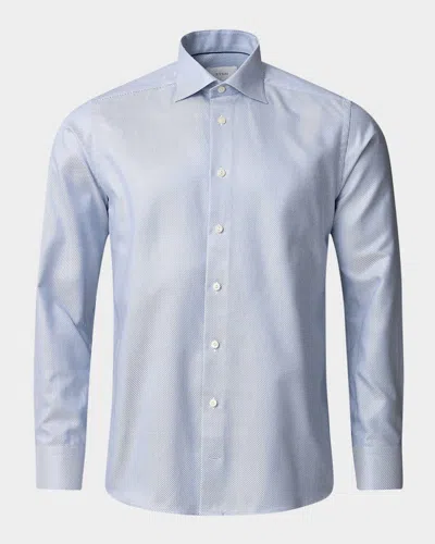 Eton Men's Slim-fit Stripe Organic Cotton Dress Shirt In Blue