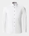 Eton Men's Slim-fit Twill Sport Shirt With Floral Details In White