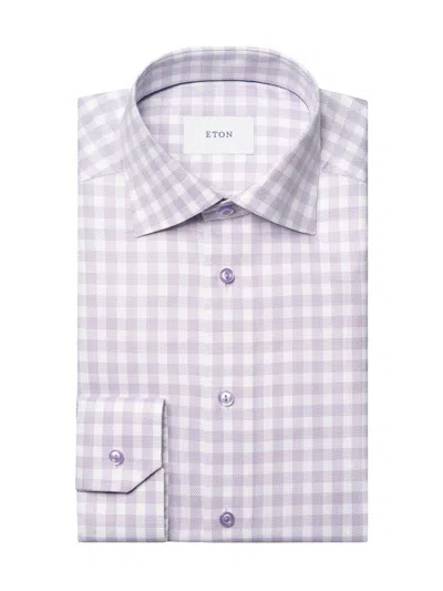 Eton Men's Slim-fit Check Button-front Shirt In Purple
