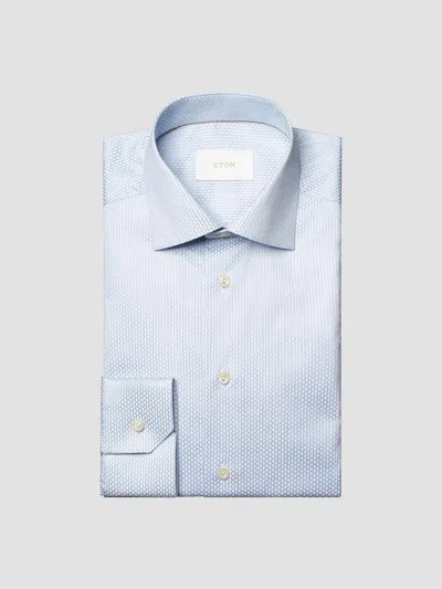 Eton Men's Slim-fit Dotted Brocade Elevated Shirt In Blue